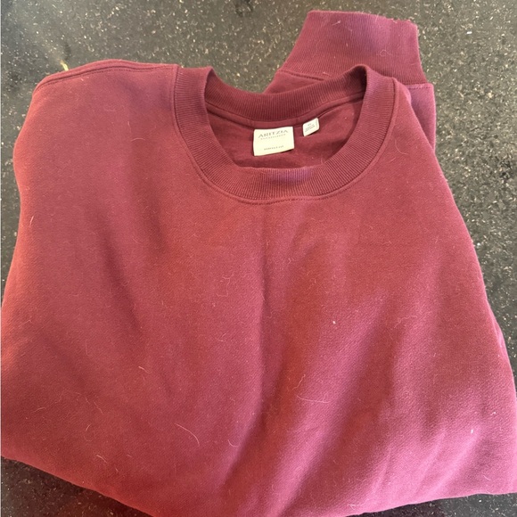 Aritzia Men's Deep Burgundy Crewneck Sweater - Picture 2 of 3